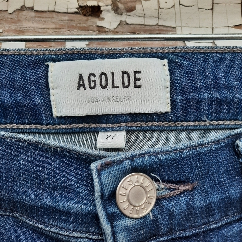 AGOLDE Sophie High Rise Raw Hem Crop Skinny Denim Jean. Style A018-3005 size 27 - Picture 7 of 8